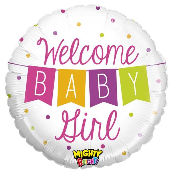Balão Standard "Welcome Baby Girl"