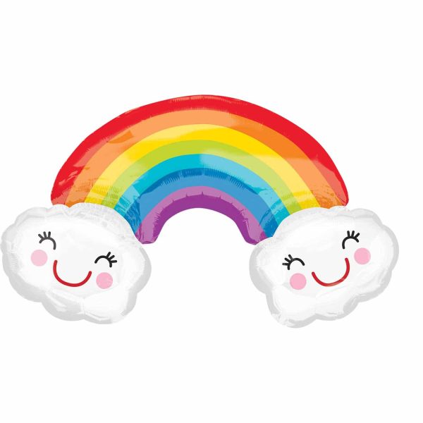 Balão Supershape Arco-Íris com Nuvens