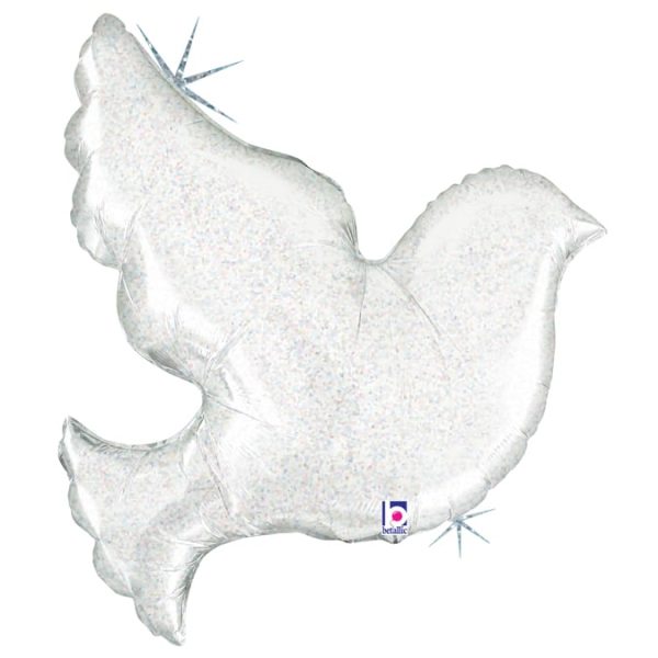 Balão Supershape Pomba Branca - Holográfico