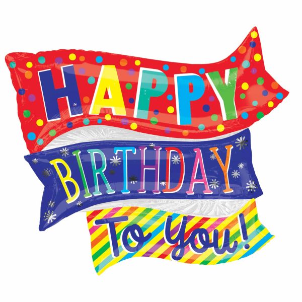 Balão Supershape Banner "Happy Birthday to You!"