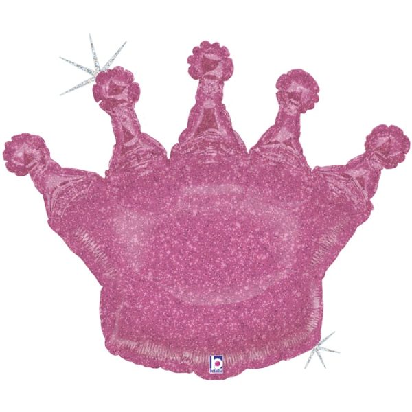 Balão Supershape Coroa Rosa - Holográfico