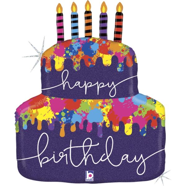 Balão Supershape "Happy Birthday" Bolo
