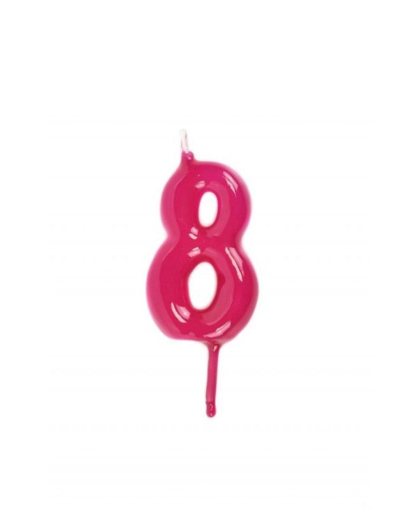 Vela nº8 Artesanal Rosa Fúchsia