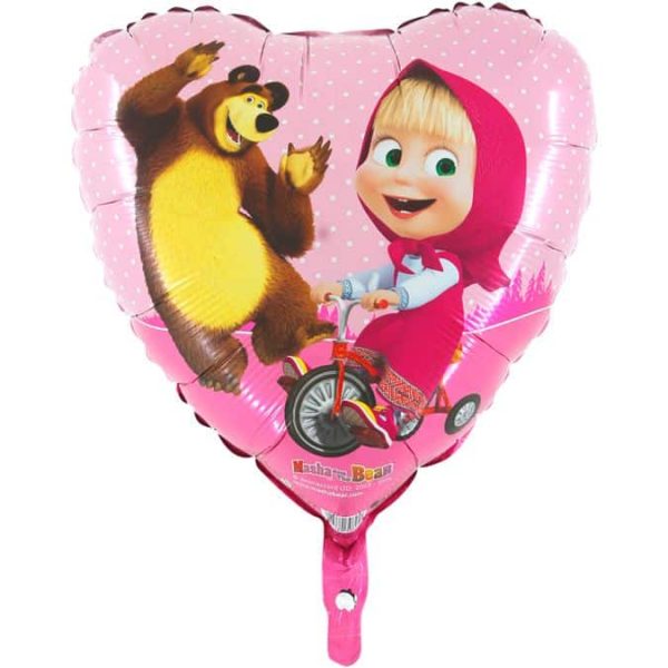 Balão Standard coração Masha e o Urso